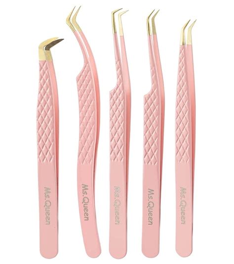 Amazon Ms Queen Eyelash Extension Tweezers Set Fiber Tip Volume