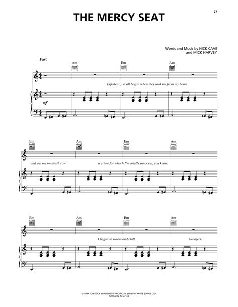 Johnny Cash The Mercy Seat Sheet Music And Pdf Chords 4 Page Guitar Chords Lyrics Country