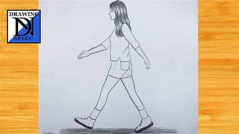 Girl Walking Drawing