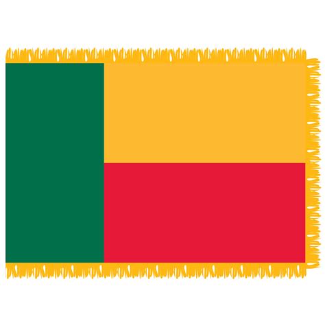 Benin 4' x 6' Indoor Nylon Flag w/ Pole Sleeve & Fringe