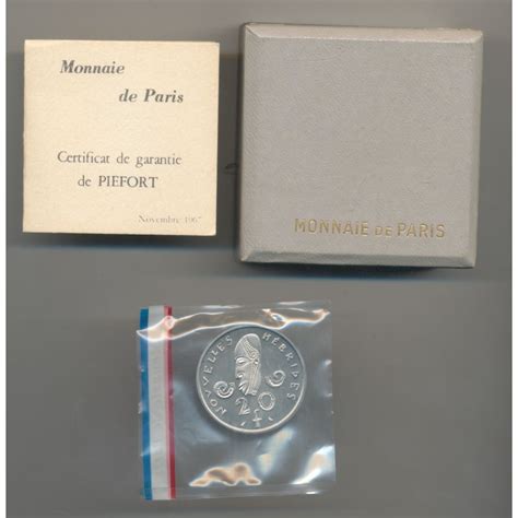 Piéfort 20 Francs 1967 Nouvelles Hébrides Nickel Fdc Monnaies