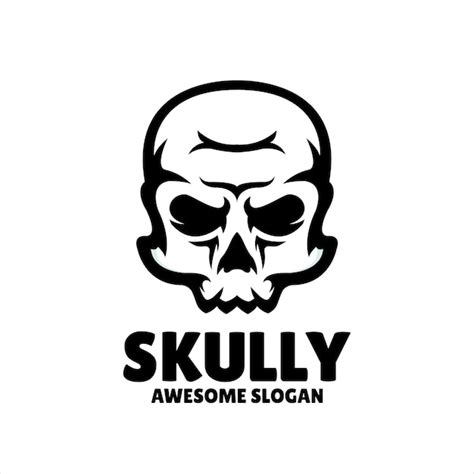 Free Vector Skull Simple Mascot Logo Design Illustration