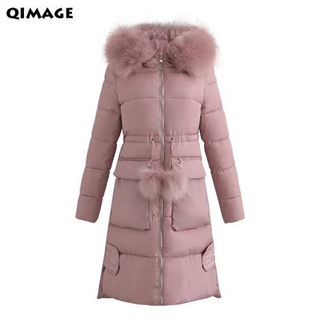 Veste Dhiver Longue Et Chaude Pour Femmes Parkas 2017 Col En Fausse Fourrure à Capuche En Coton