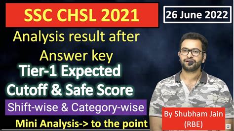 Ssc Chsl Expected Cutoff Shift Wise And Category Wise