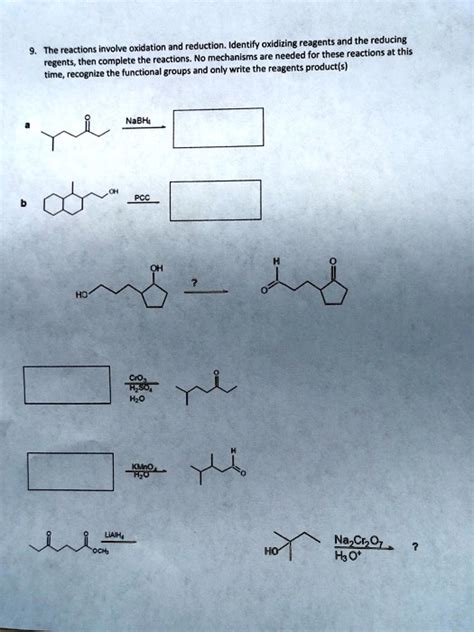 Solved Oxidation And Reduction Identify Oxidizing Reagents And The