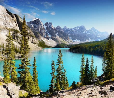 Parco Nazionale Di Banff Canadese Montagne Rocciose Fotografia Stock