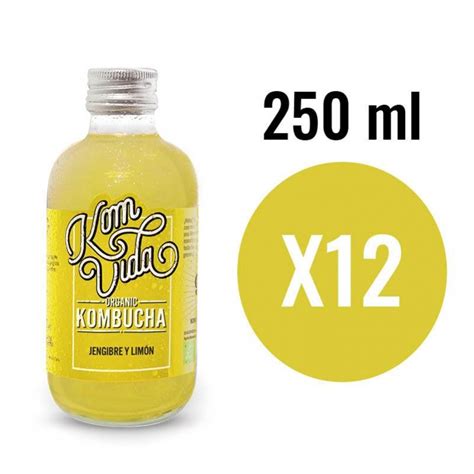 Kombucha Jengibre Y Limón Gingervida Bio 12x250ml Komvida Dietisur