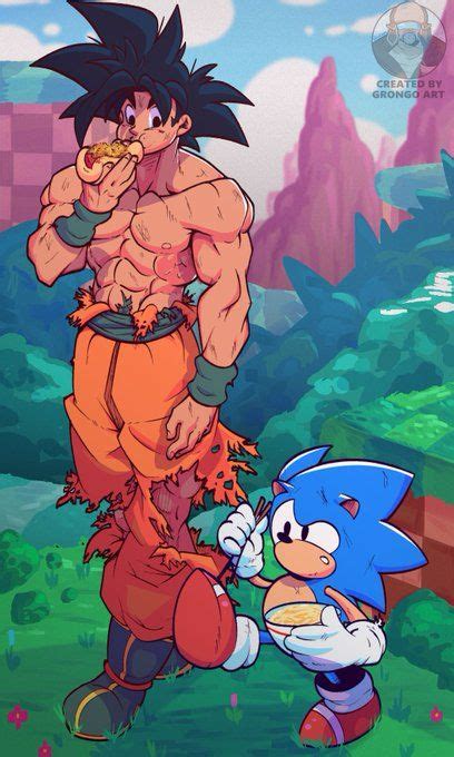 An Image Of A Cartoon Character And Sonic The Hedge