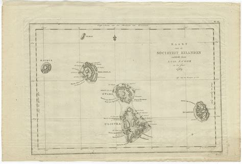 Antique Map Of The Society Islands By Cook 1803