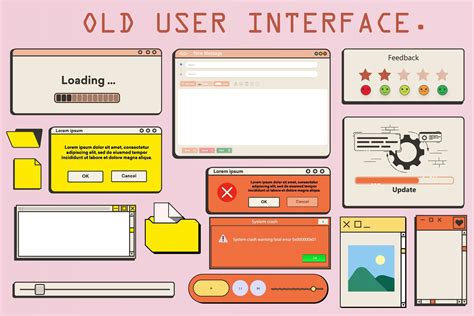 Premium Vector S Retro Vaporwave Old Desktop User Interface Elements