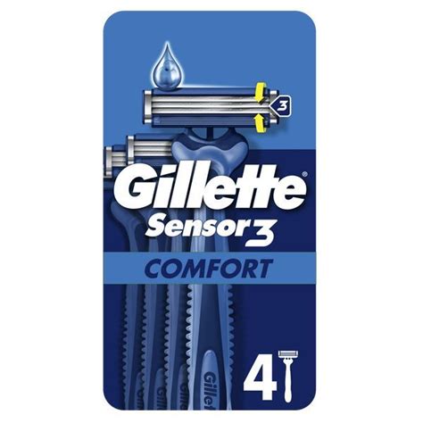 Gillette Sensor 3 Comfort Men S Disposable Razors X4 Mens Superdrug