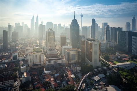 Premium Photo Cityscape Of Kuala Lumpur City Skyline On Blue Sky With