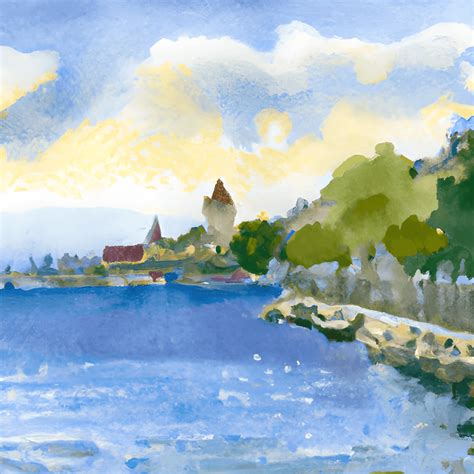 Watercolor Lake Geneva Wisconsin · Creative Fabrica