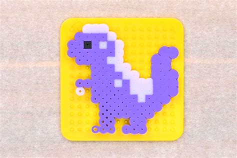 Dinosaur Perler Beads | Free Perler Bead Dino Patterns