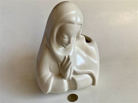 Religious Praying Virgin Mary Planter Vase Ceramic St Mary Etsy