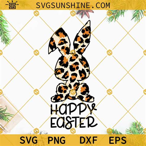 Happy Easter Leopard Bunny SVG Happy Easter SVG Leopard Bunny SVG