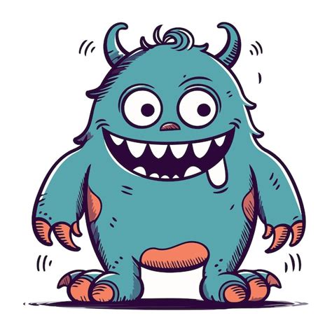 Premium Vector Funny Cartoon Monster Vector Illustration Of A Funny