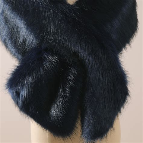 Faux Fur Shawl Plus Faux Fur Stole Navy Blue Fur Cape Bridal Etsy