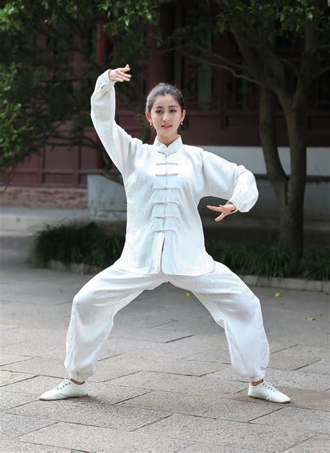 Silk Tai Chi Clothing Long Sleeve Dragon Print Kung Fu Clothing Plus ...