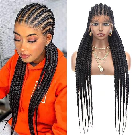 Alebery 36 Full Lace Jumbo Box Braids Wig for Black Women - Lightweight ...