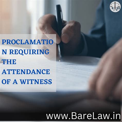 Proclamation Requiring The Attendance Of A Witness Barelaw