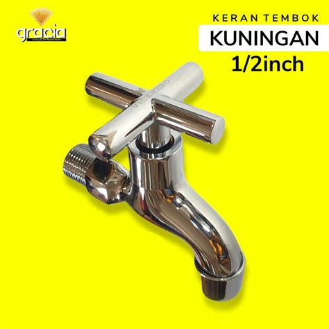 Jual Kran Air Tembok Taman Kuningan Inch Keran Air Kuningan