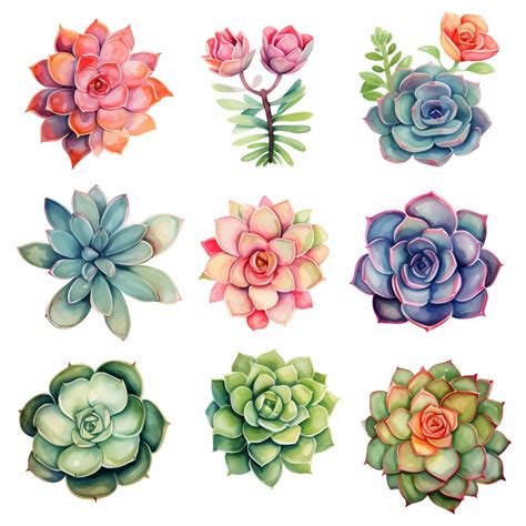 Watercolor Succulent Clipart Watercolor Cactus Images Succulent