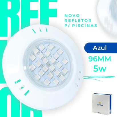 Refletor Power Led 5W ABS AZUL 96mm BRUSTEC Marol Piscinas