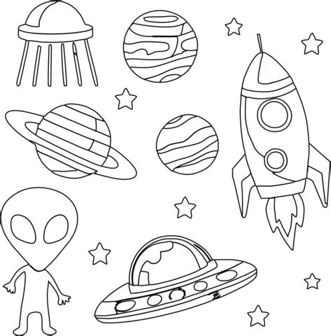 Space Coloring Pages For Preschool