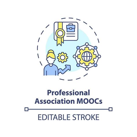 2d Editable Multicolor Icon Professional Association Moocs Concept Simple Isolated Vector Mooc