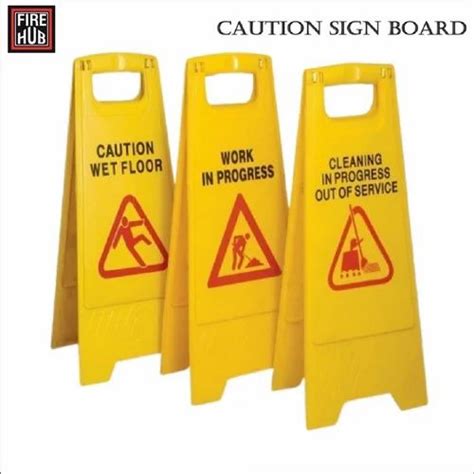 Plastic Yellow Caution Sign Board Work In Progres For Industrial At Rs