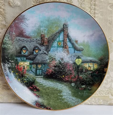 Thomas Kinkade Collectible Plate Enchanted Cottage Edwin Etsy