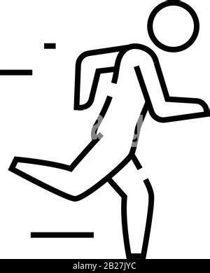 Running Man Linear Icon Thin Line Illustration Runner Sprinter