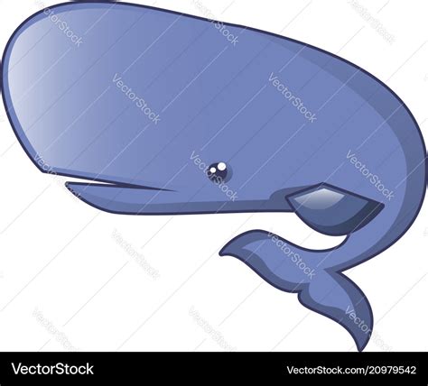 Big Blue Whale Icon Cartoon Style Royalty Free Vector Image