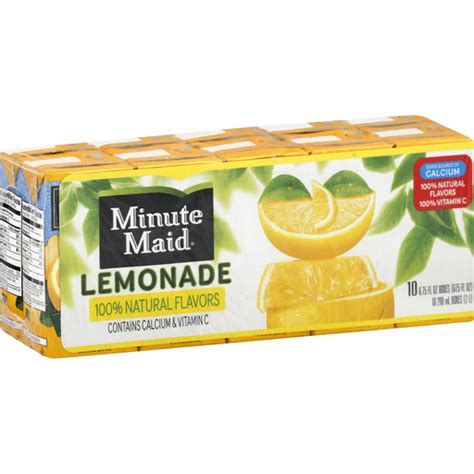 Minute Maid 100 Natural Flavors Lemonade 10 PK Cajas De Jugo