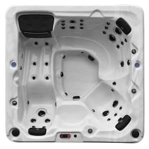 American Spas 7 Person 100 Jet Premium Acrylic Bench Spa Standard Hot Tub With Bluetooth Sound