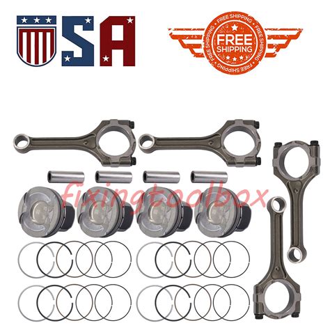 23410 2B600 4x Connecting Rod Piston Kit For 12 16 Hyundai Accent Kia