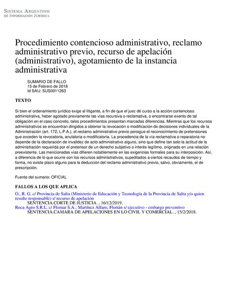 Procedimiento Contencioso Administrativo Reclamo Administrativo Previo