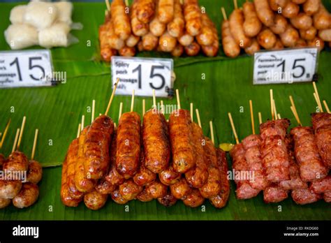 Sai Ua Or Northern Thai Sausage Or Chiang Mai Sausage Is A Grilled Pork