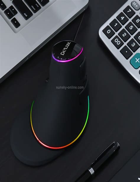 DELUX M618 Plus RGB Ratón óptico con cable Ratón ergonómico vertical