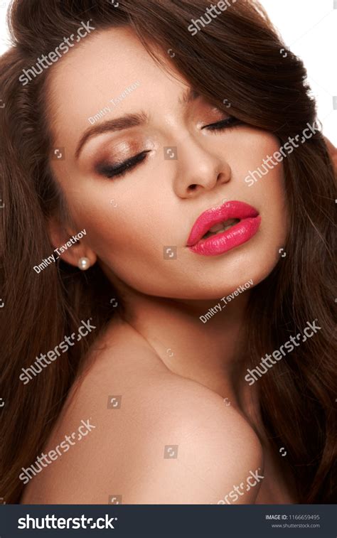 Brunette Girl Long Shiny Wavy Hair Stock Photo Shutterstock