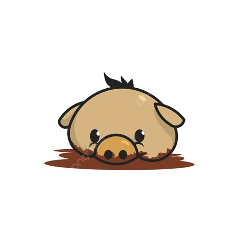 Vector Cute Baby Pigs Soaking In The Mud Vector Pigs Cute Pig