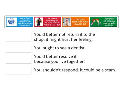 Modal Verbs Of Advice Match Up