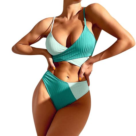 Knosfe Women Bikini Sets Summer String Bathing Suit Sexy Wrap Low Rise