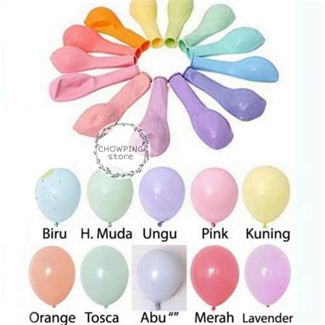 Jual Balon Latex Macaron Balon Karet Warna Pastel 12 Inch PER PACK