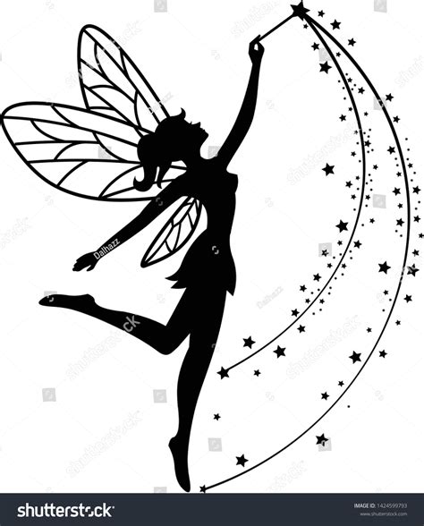 Beautiful Fairy Silhouette Vector Template Stock Vector (Royalty Free ...