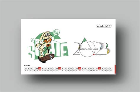 2023 Calendar Happy New Year August Design Pattern. 14947797 Vector Art ...