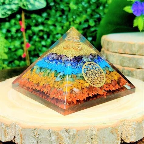 Multicolor Resin Seven Chakra Orgon Pyramid For Healing At Rs