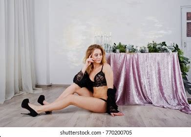 Sexy Blonde Model Black Lingerie High Stock Photo 778442626 Shutterstock