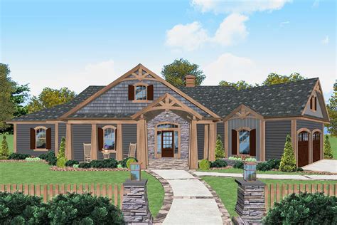 One-level Craftsman House Plan with Wide Back Porch - 20156GA ...